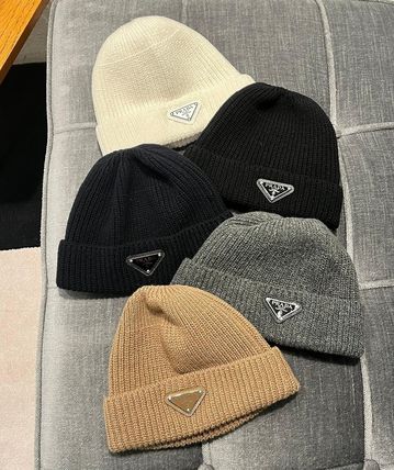 PRADA プラダ ニット帽 グレー メンズ レディース ユニセックス PRADA