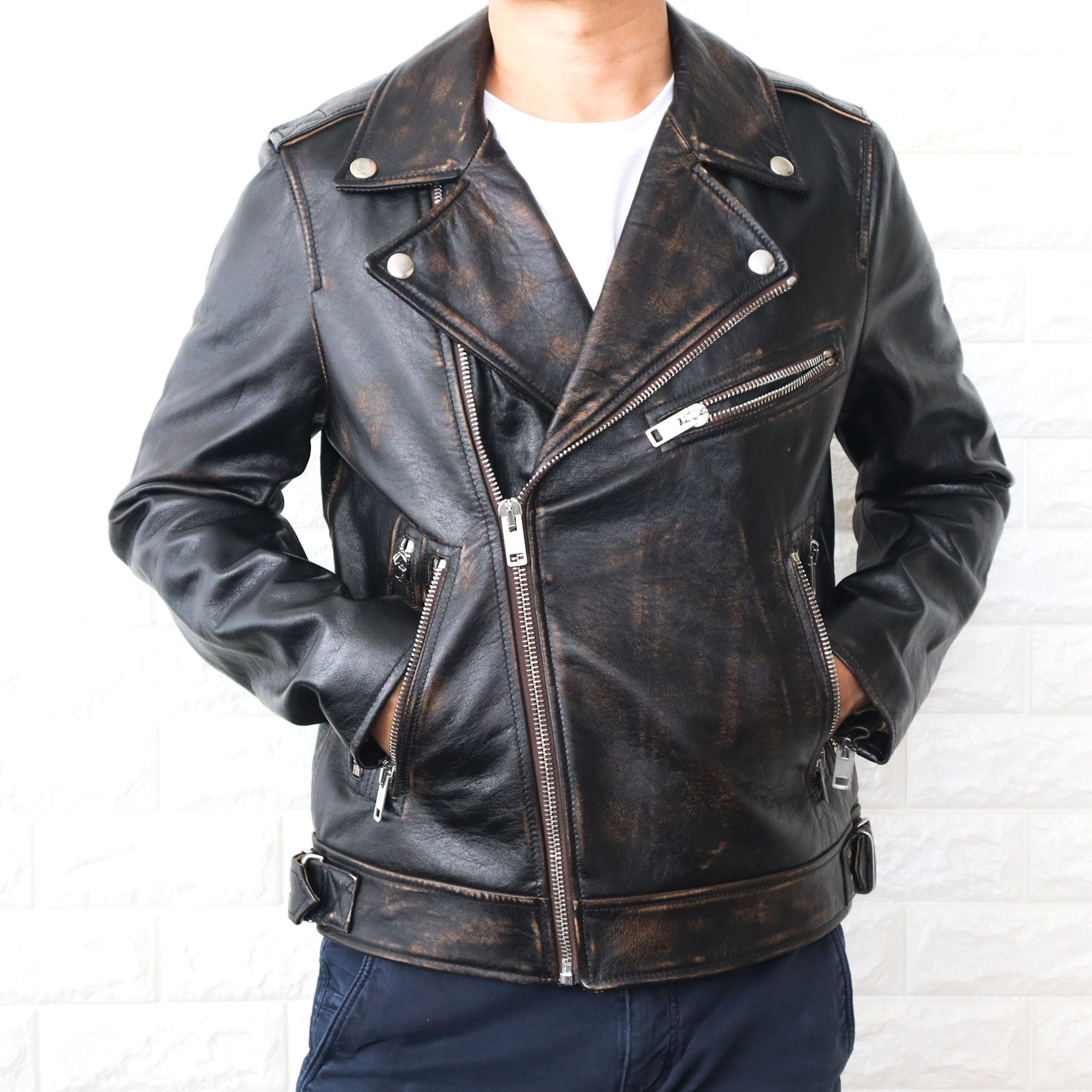 ディーゼル DIESEL レザージャケット 革ジャン L-Garrett-New-Cl