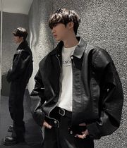 ルーズ レザージャケット 韓国 アウター ライダース hr1266 (レザー