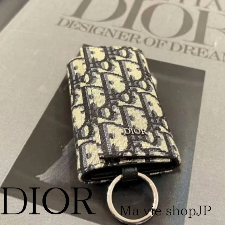 美品】Dior ディオール オブリーク ジャカード キーケース 定価6万4千