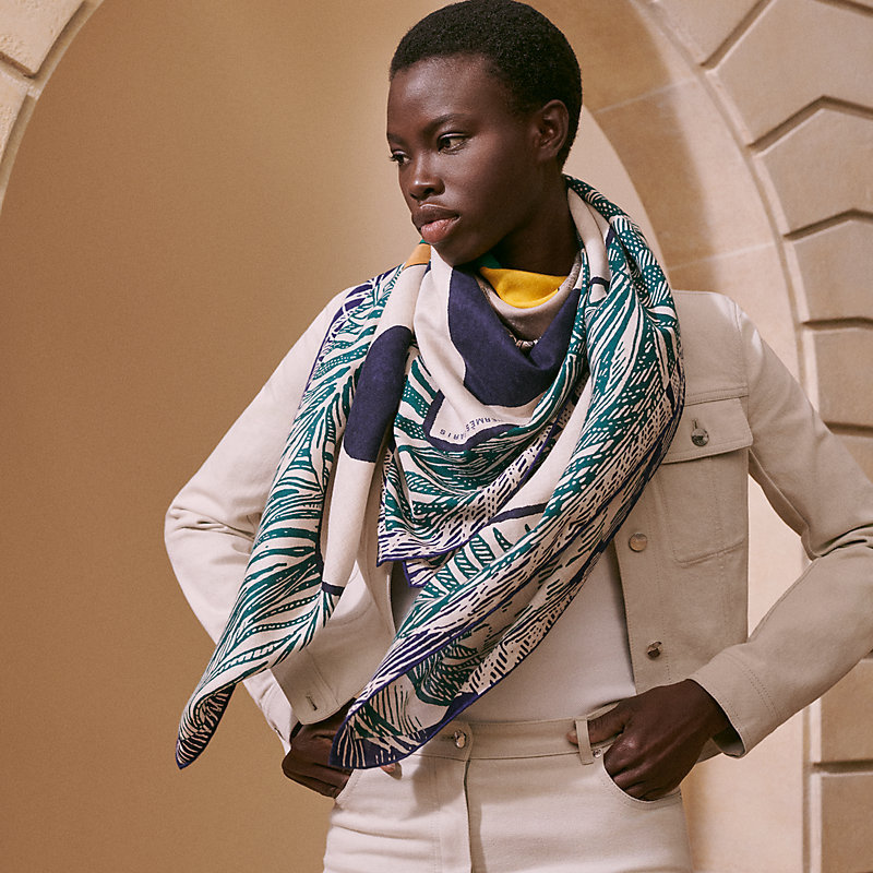 購入 エルメス カレジェアン 140 ストール バックルの工房 カシミヤ