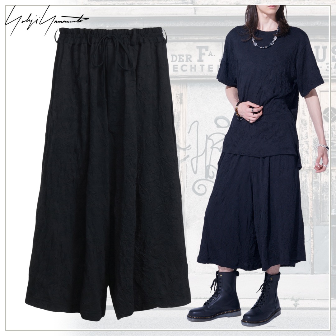 Yohjiyamamoto ワイドキュロットハイウエストパンツ