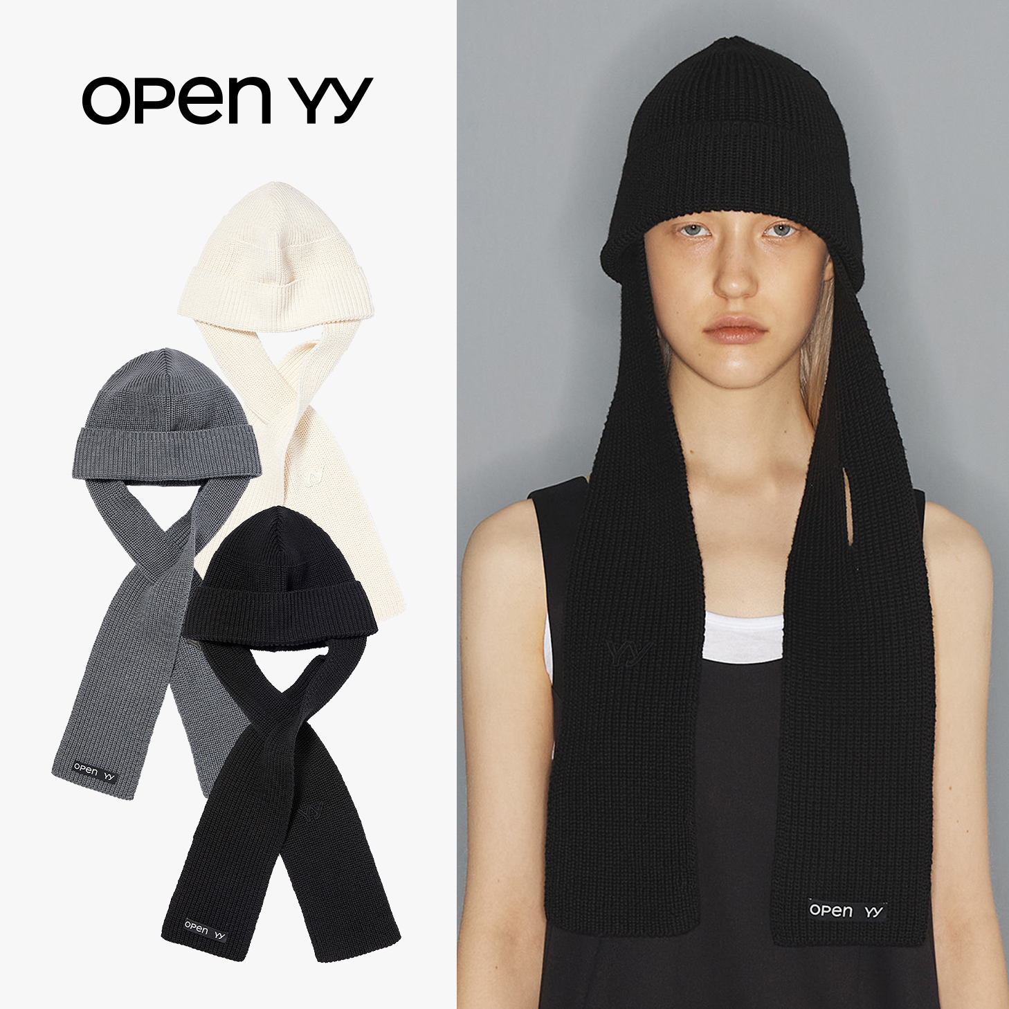 OPEN YY / オープンワイワイSCARF BEANIE