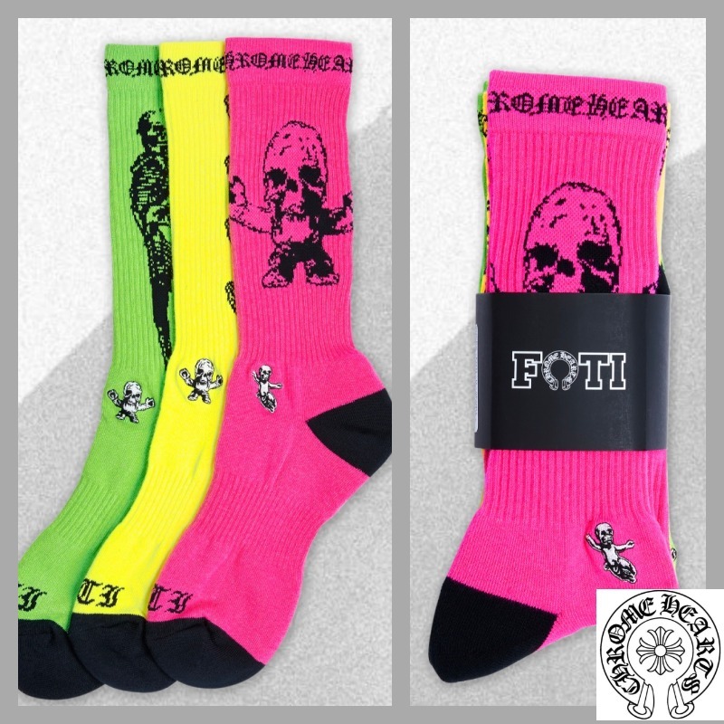 クロムハーツ】FOTI SOCKS 靴下 ☆3色セット ☆ 男女兼用 (CHROME