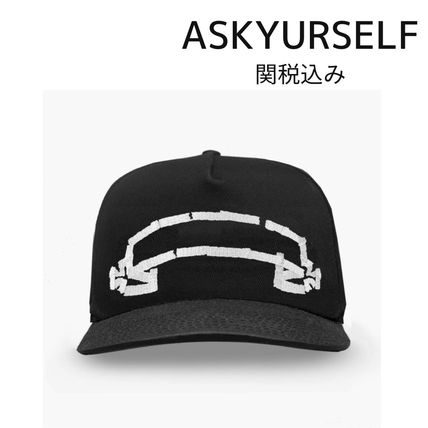 ブラック（黒）系 ASKYURSELF(アスクユアセルフ) キャップ(メンズ