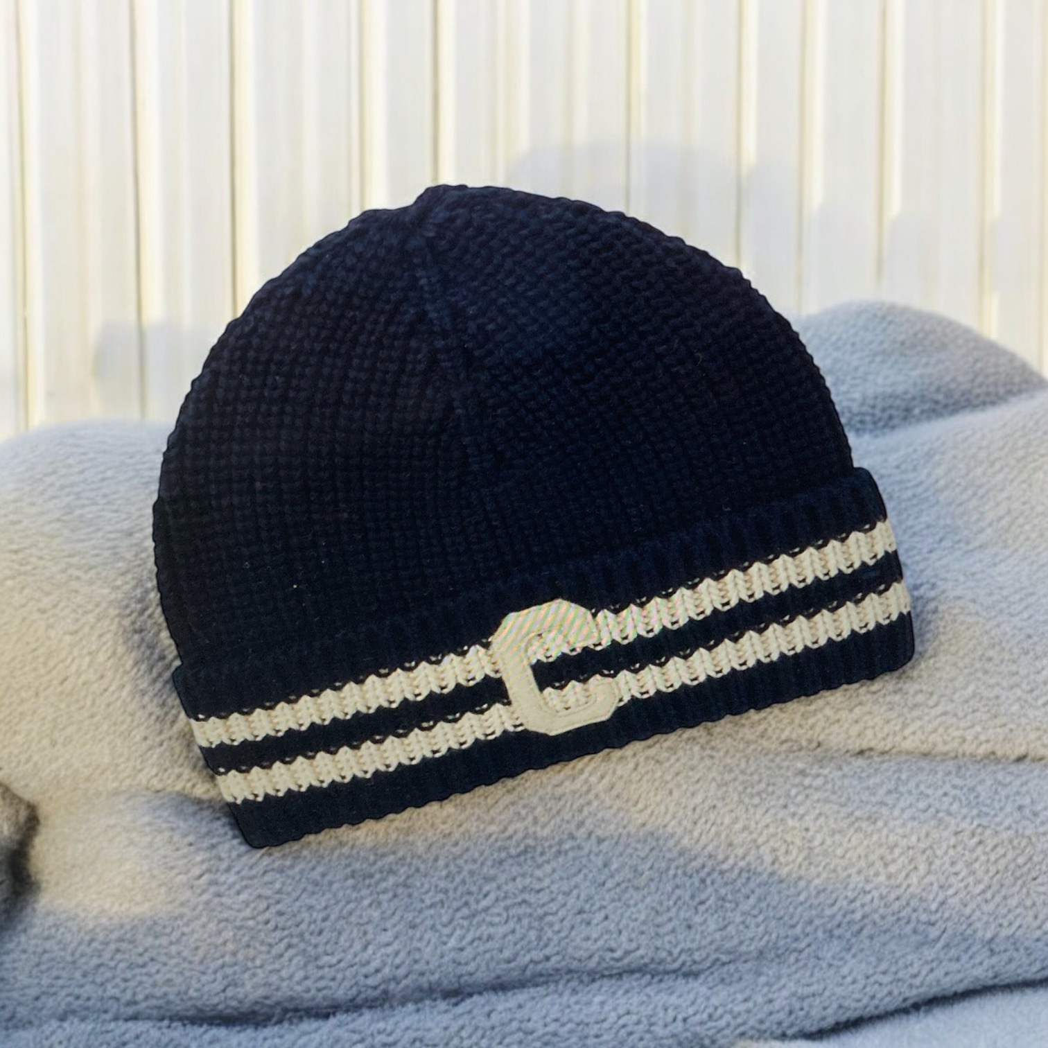 関税込 CELINE セリーヌ ニット帽 ネイビー (CELINE/ニットキャップ