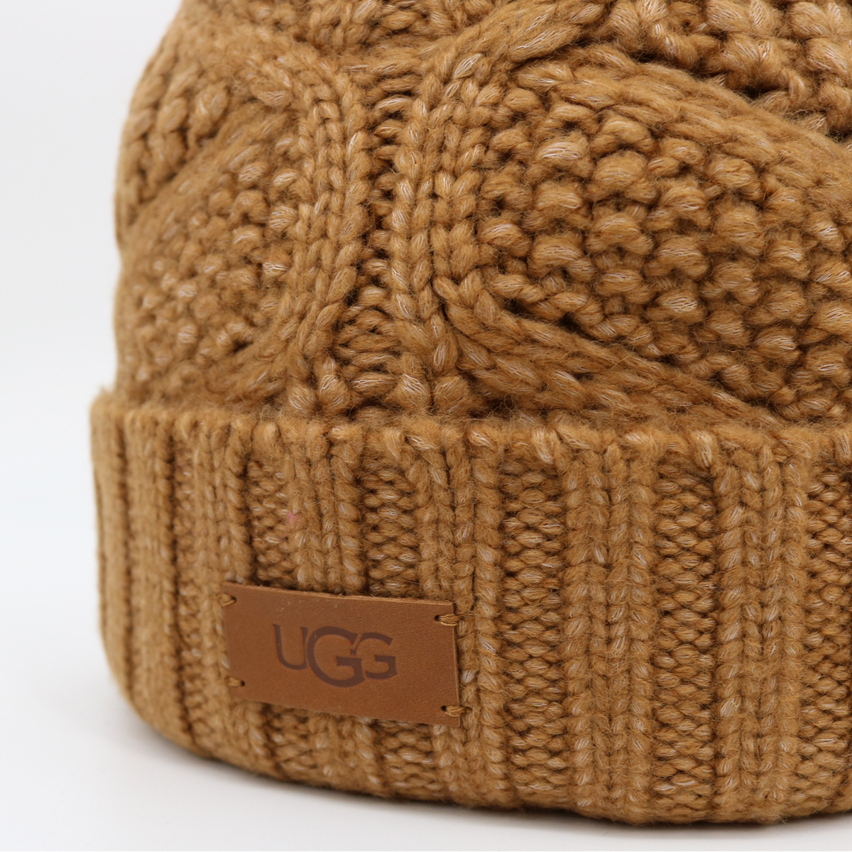 ugg ニット帽 UGG ニット帽 ビーニー ホワイト グレー アイボリー リブ