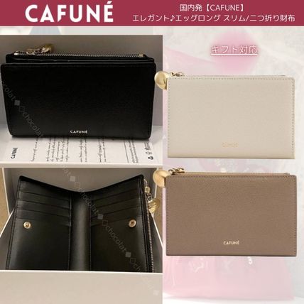 ミニ財布 ブラック（黒）系 CAFUNE(カフネ) 折りたたみ財布(レディース