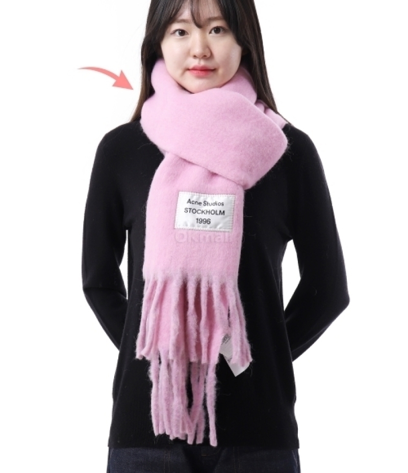 マフラーピン付 旧タグ アクネ ストール マフラー grey pink Acne