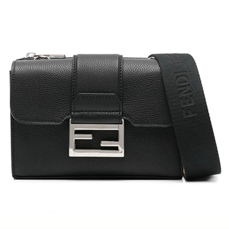 FENDI ダブルバゲット ブラックレザー バッグ 7VA649APDRF0GXN