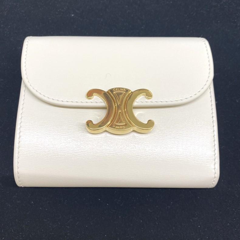 CELINE】セリーヌ スモールウォレット トリオンフ☆ぺブル CELINE