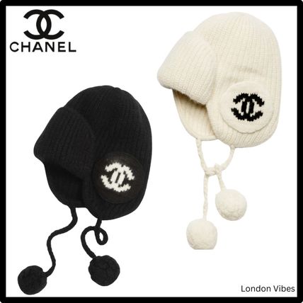 CHANEL ポンポン付きニット帽 楽天市場】シャネル ニット帽の通販