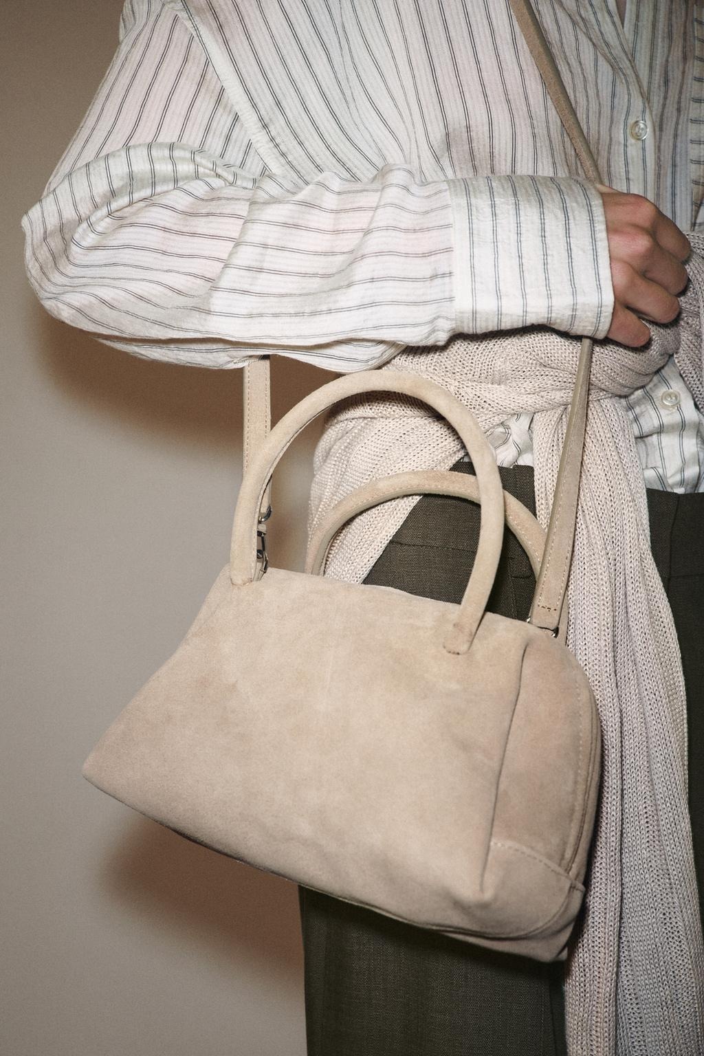 ☆ドイツ発*ZARA*新作*本革スエード2WAYボウリングバッグ/E☆