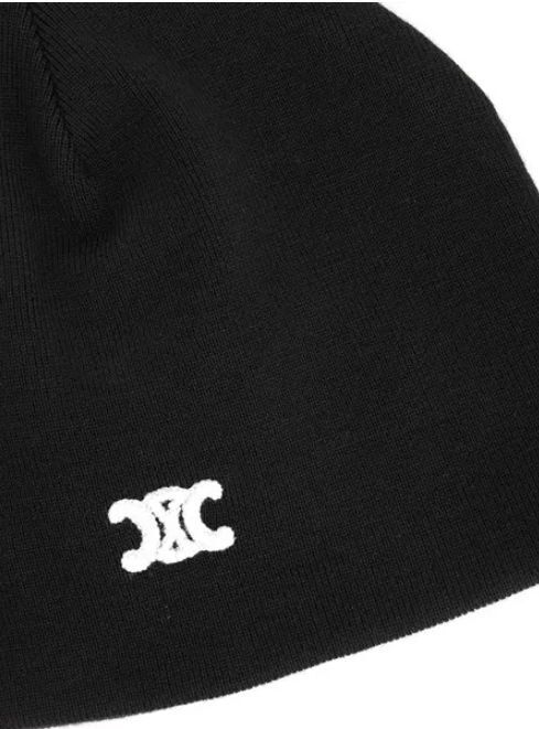 CELINE ブラック ニット帽 ビーニー 即日発送！ CELINE ブラック