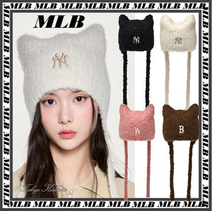 週末特価☆カリナ着用♪TWS ピック☆MLB 猫耳 ミャオン ビーニー NY MLB]