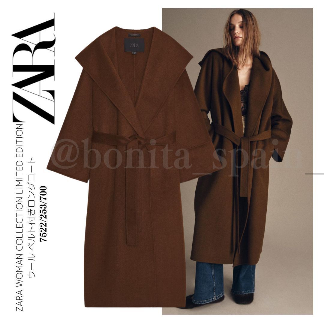 ZARA】 LIMITED EDITION ウール ベルト付きロングコート (ZARA/コート
