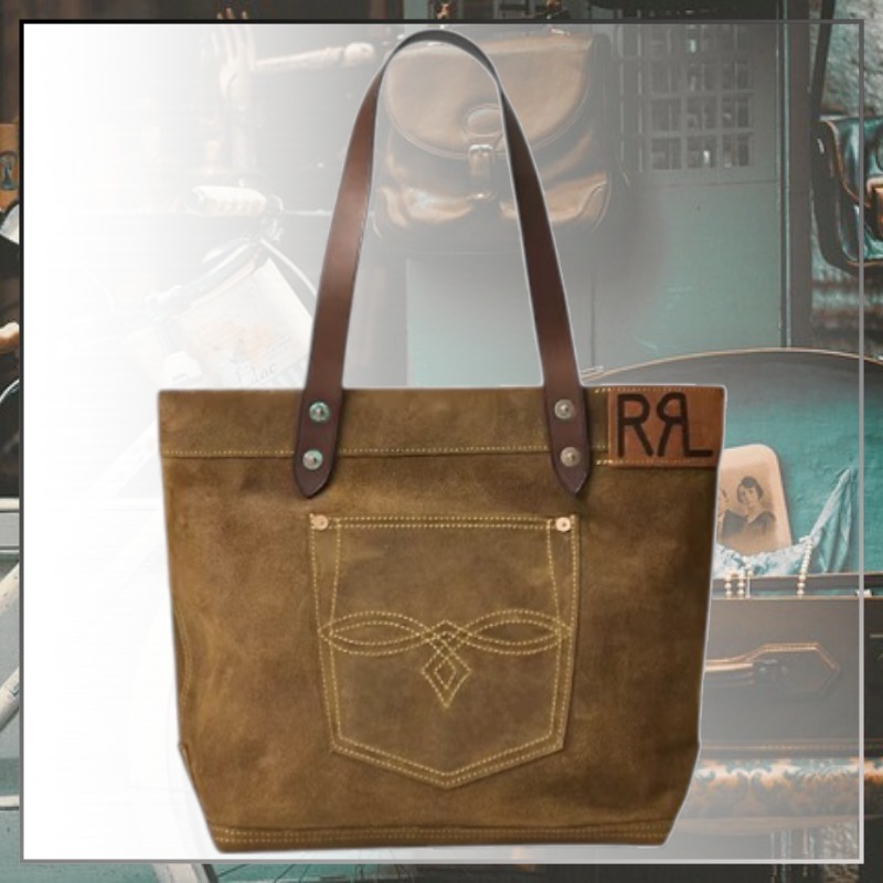 大人の鞄＝RRL ダブルアールエル＝スエードトートバッグ (RRL/トート
