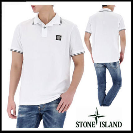 ホワイト（白）系 L STONE ISLAND(ストーンアイランド) ポロシャツ