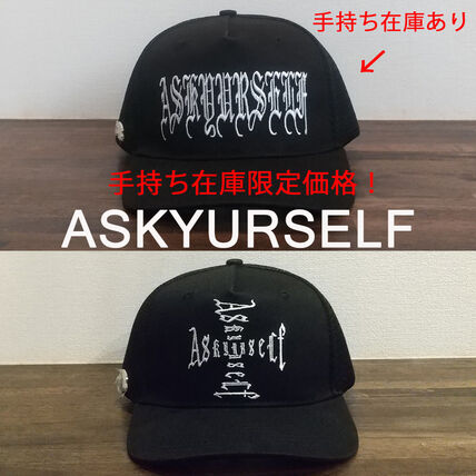 ブラック（黒）系 ASKYURSELF(アスクユアセルフ) キャップ(メンズ