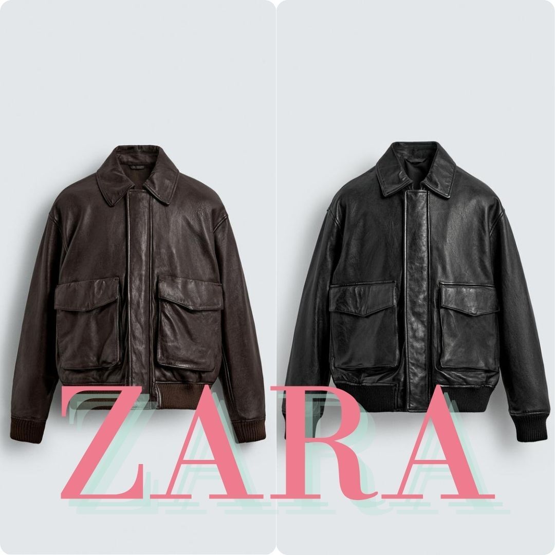 ZARA レザーポケットジャケット 5388/205 (ZARA/レザージャケット