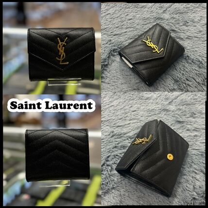 三つ折り Saint Laurent(サンローラン) 折りたたみ財布(レディース