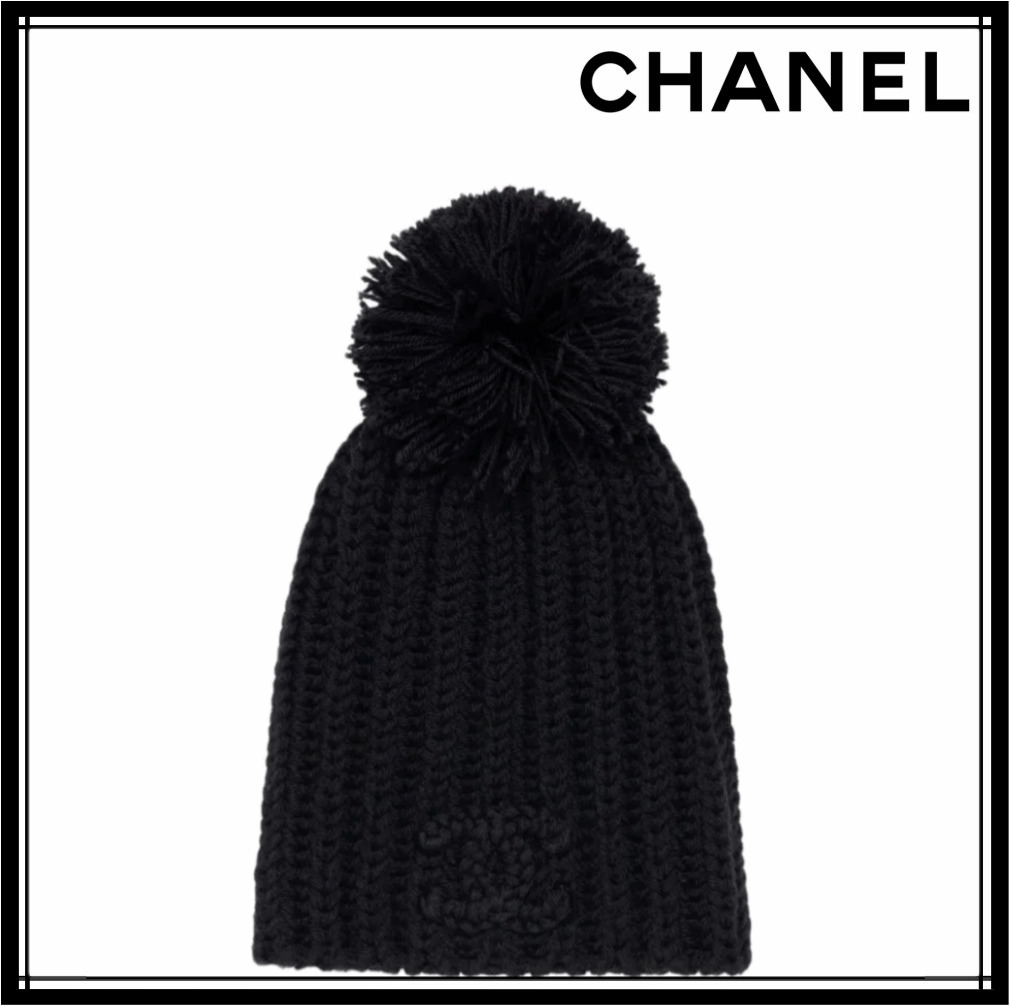 簡単おしゃれ見え♪】CHANEL ポンポン ニット帽 CC (CHANEL/ニット