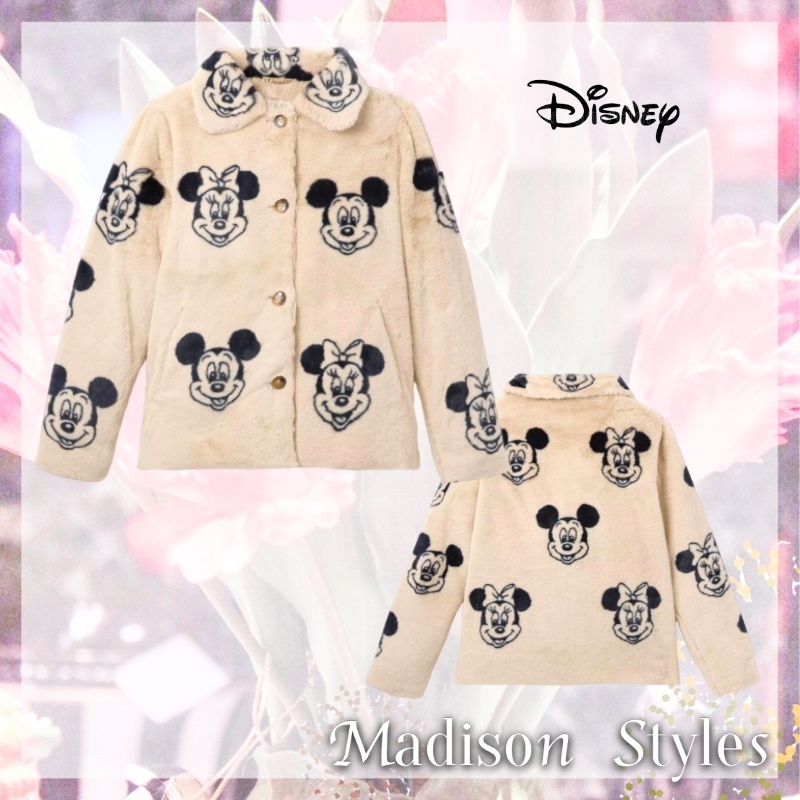 US発）Disney ミッキー & ミニー フェイクファージャケット (Disney