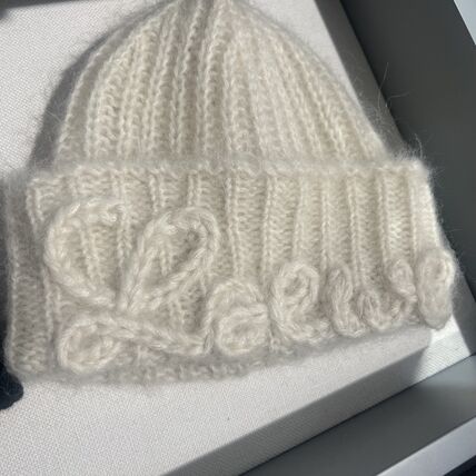 ロエベ ニット帽 ビーニー ホワイト メンズ レディース ロエベ LOEWE