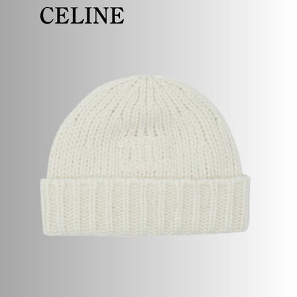 ホワイト（白）系 CELINE(セリーヌ) ニットキャップ・ビーニー