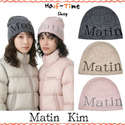 Matin Kim ニット帽 ホワイト/ピンク Matin Kim(マーティンキム