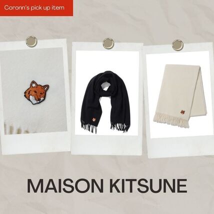 ホワイト（白）系 MAISON KITSUNE(メゾンキツネ) マフラー・ストール