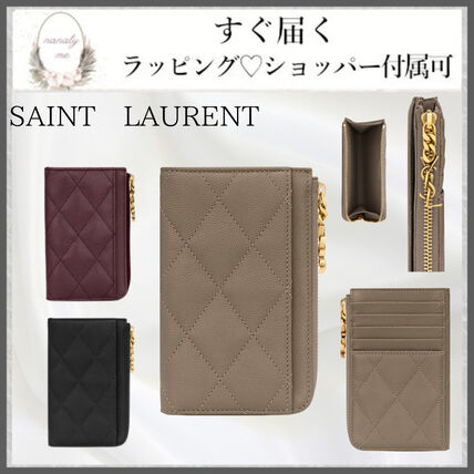 ベージュ系 Saint Laurent(サンローラン) 折りたたみ財布(レディース