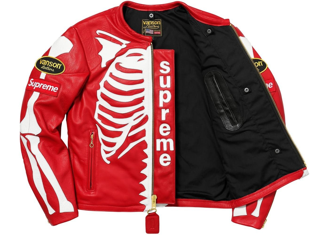 FW17 Supreme Vanson Leather Bones Jacket - シュプリーム (Supreme