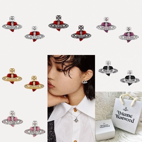 Vivienne Westwood ハートオーブ Diamante Heart ピアス (Vivienne