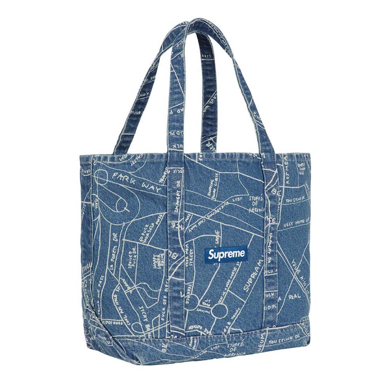 SS19 Supreme Gonz Map Denim Tote - デニム トート バッグ (Supreme