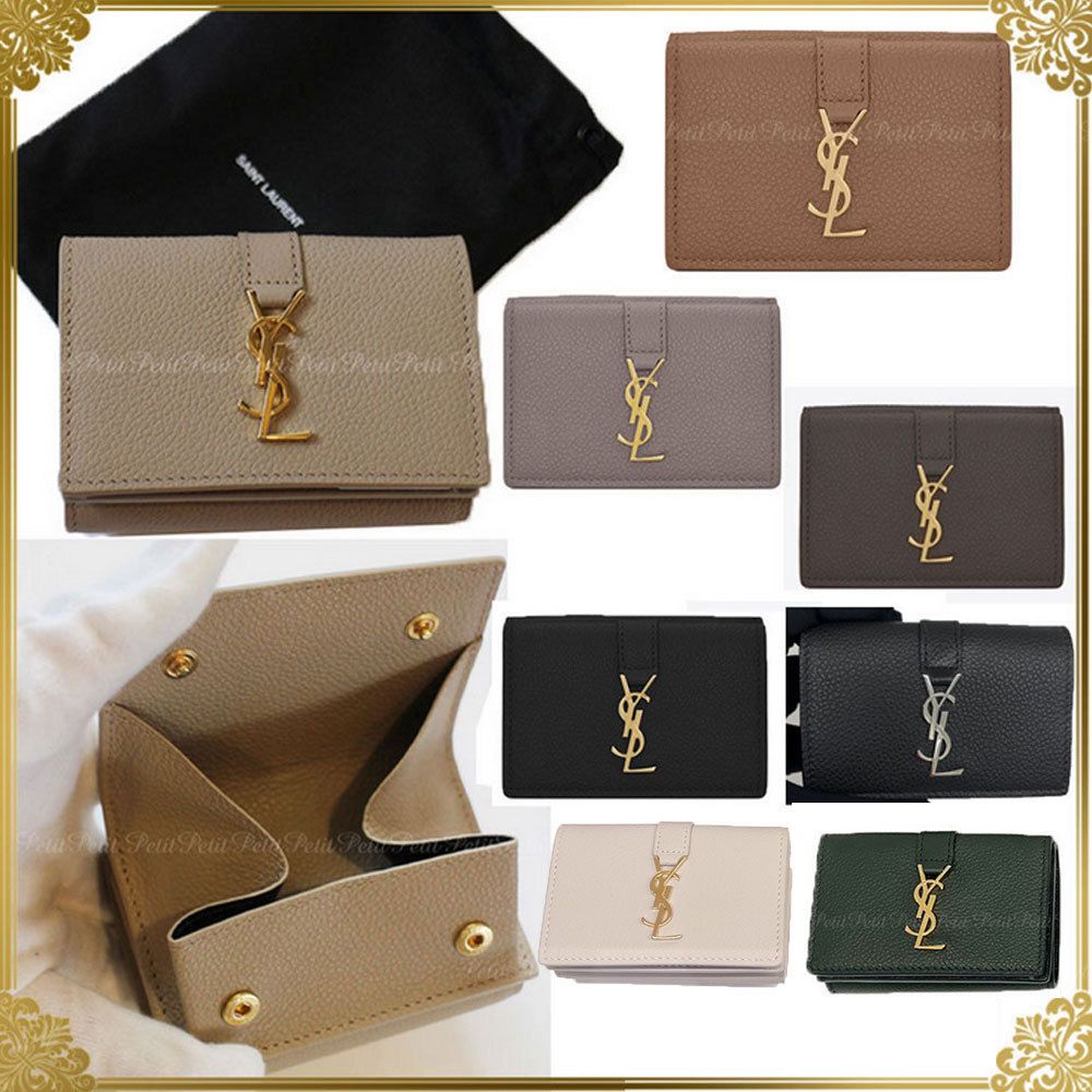人気品 YSL サンローラン 三つ折り財布