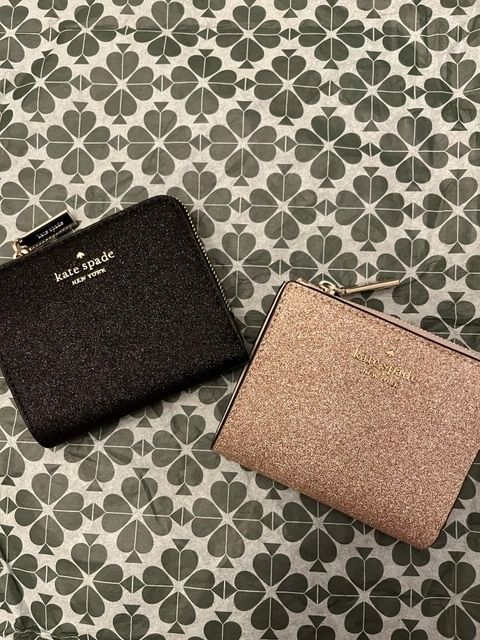 関税送料込】きらきらグリッター☆二つ折り財布2色☆国内配送 (kate