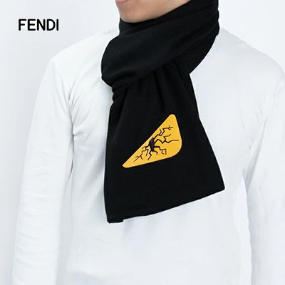 フェンディ マフラー メンズ ブラック バグス FXS124 300×1800 (FENDI