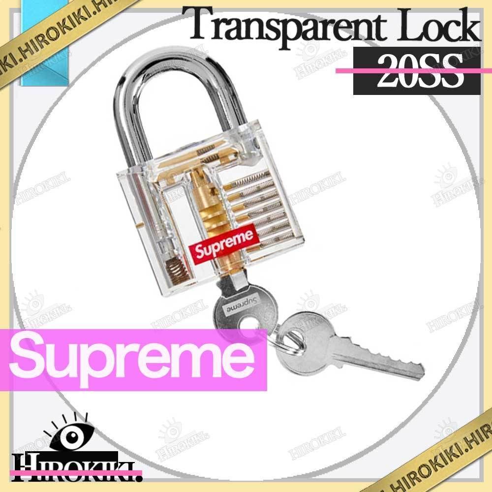 20SS/Supreme transparent Box Lock ロゴ 南京錠 ロック 鍵 キー