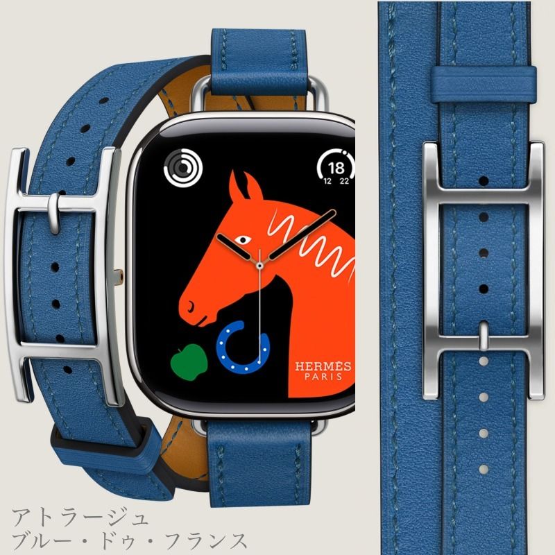 2595 美品 Apple Watch エルメス ブルーラン ドゥブルトゥール 2595 美