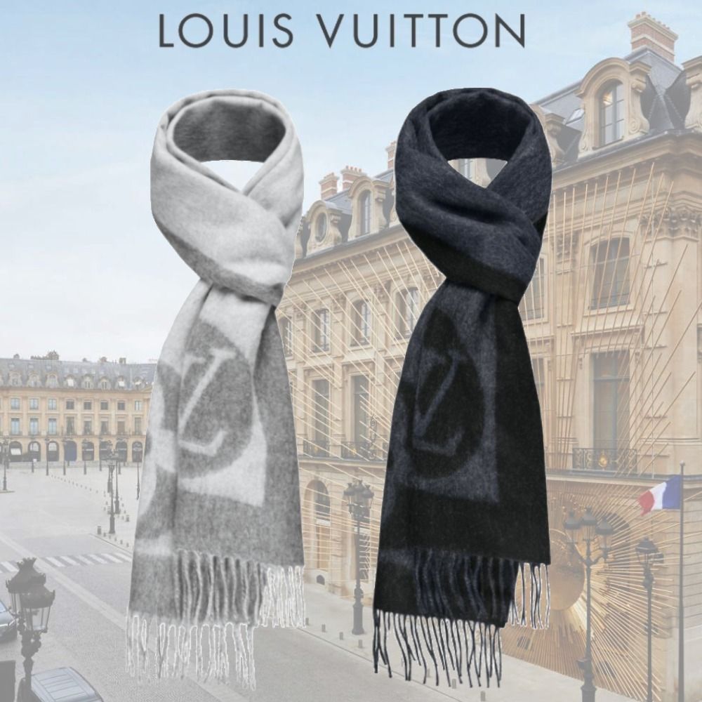 ルイヴィトン エシャルプ ロゴマニア グレー LOUIS VUITTON ルイ