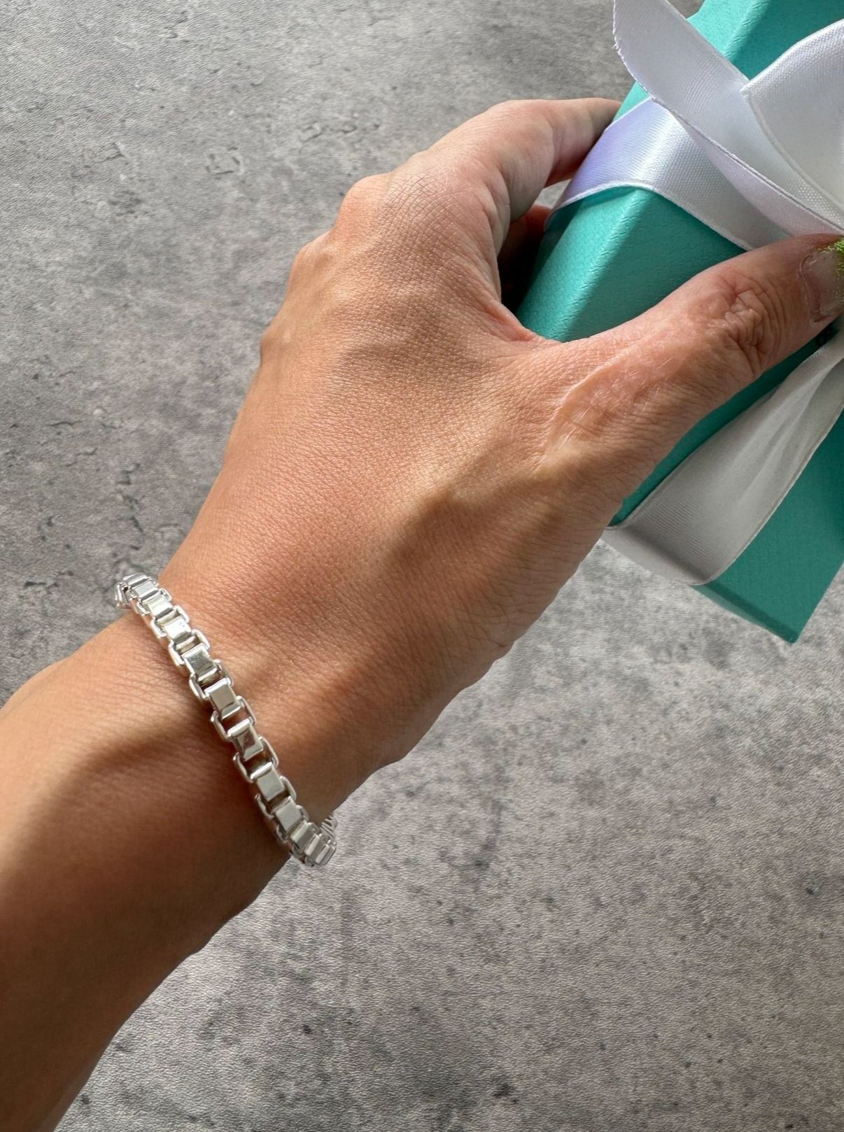 購入 ティファニー Venetian シルバー ID ブレスレット TIFFANY&Co