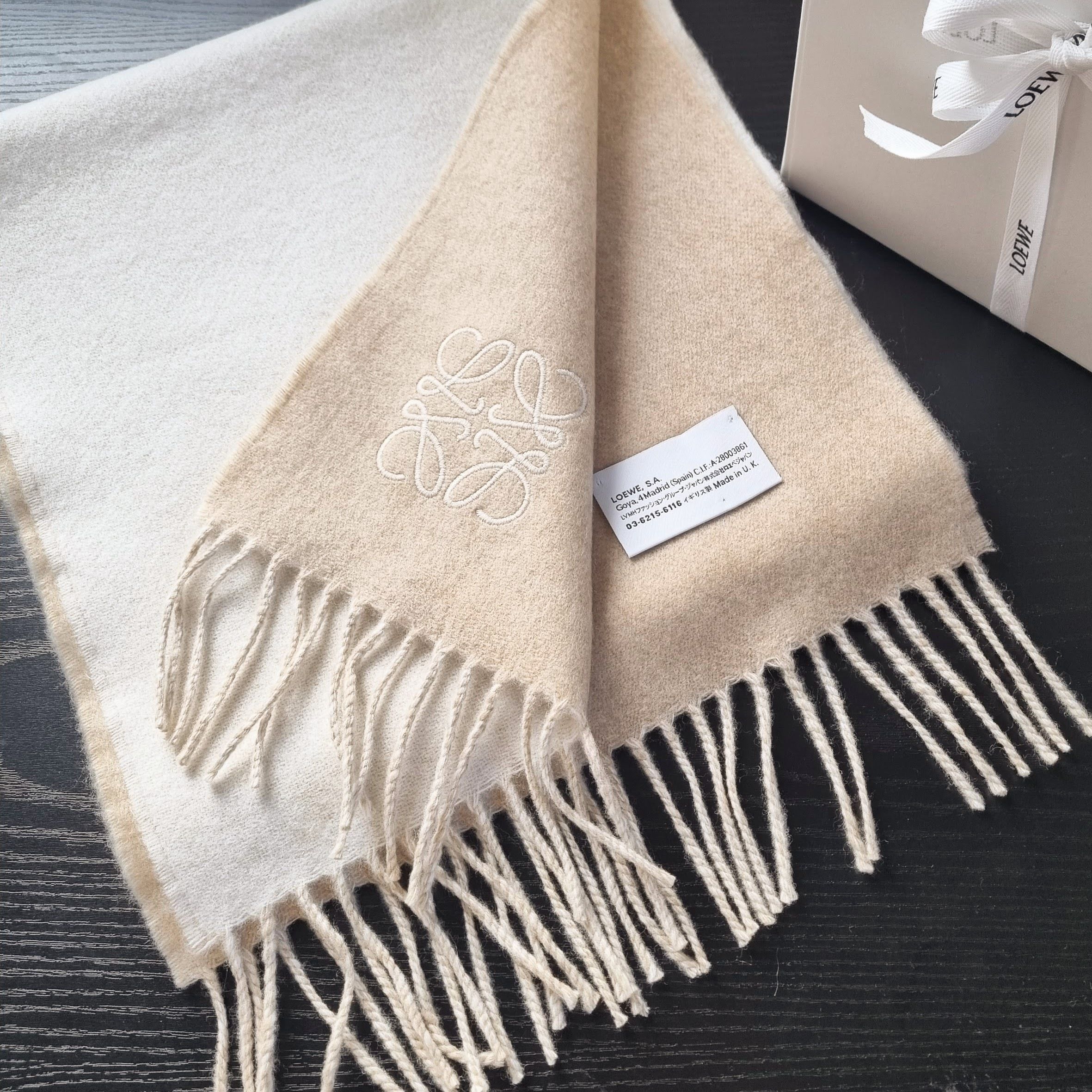 国内発送】Bicolour scarf in wool and cashmere (LOEWE/マフラー