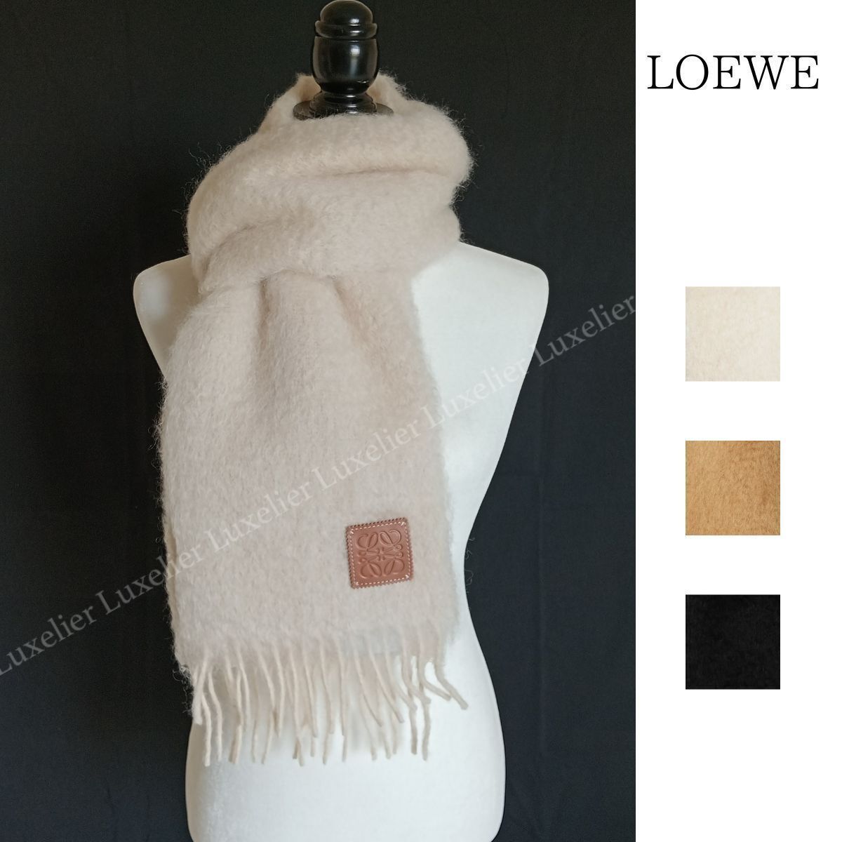 ロエベ/LOEWE】おすすめ人気☆ロゴ付 ウール＆モヘア マフラー (LOEWE