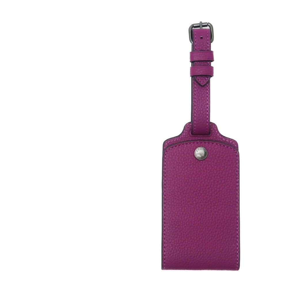 特割 新品 コーチ Coach ラゲッジタグ 千鳥格子柄 ピンク レッド