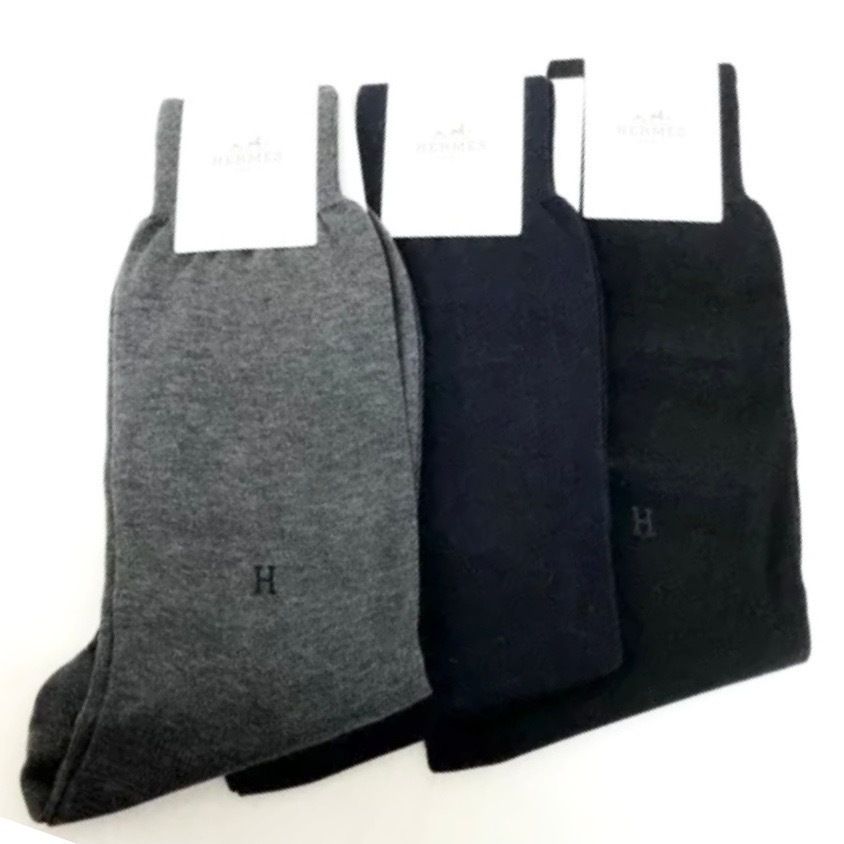 エルメス☆靴下☆ソックス 販売済み ブラック（黒）系 HERMES(エルメス