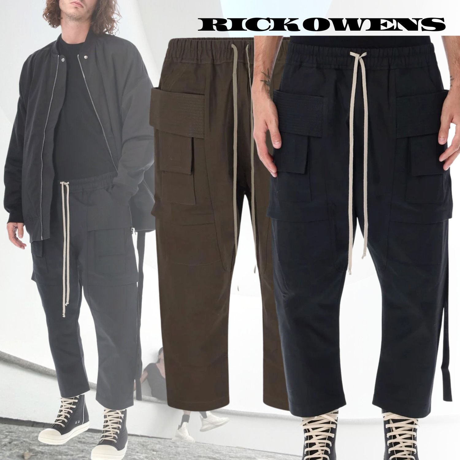 RICK OWENS リックオウエンス DRKSHDW クロップド カーゴパンツ (RICK