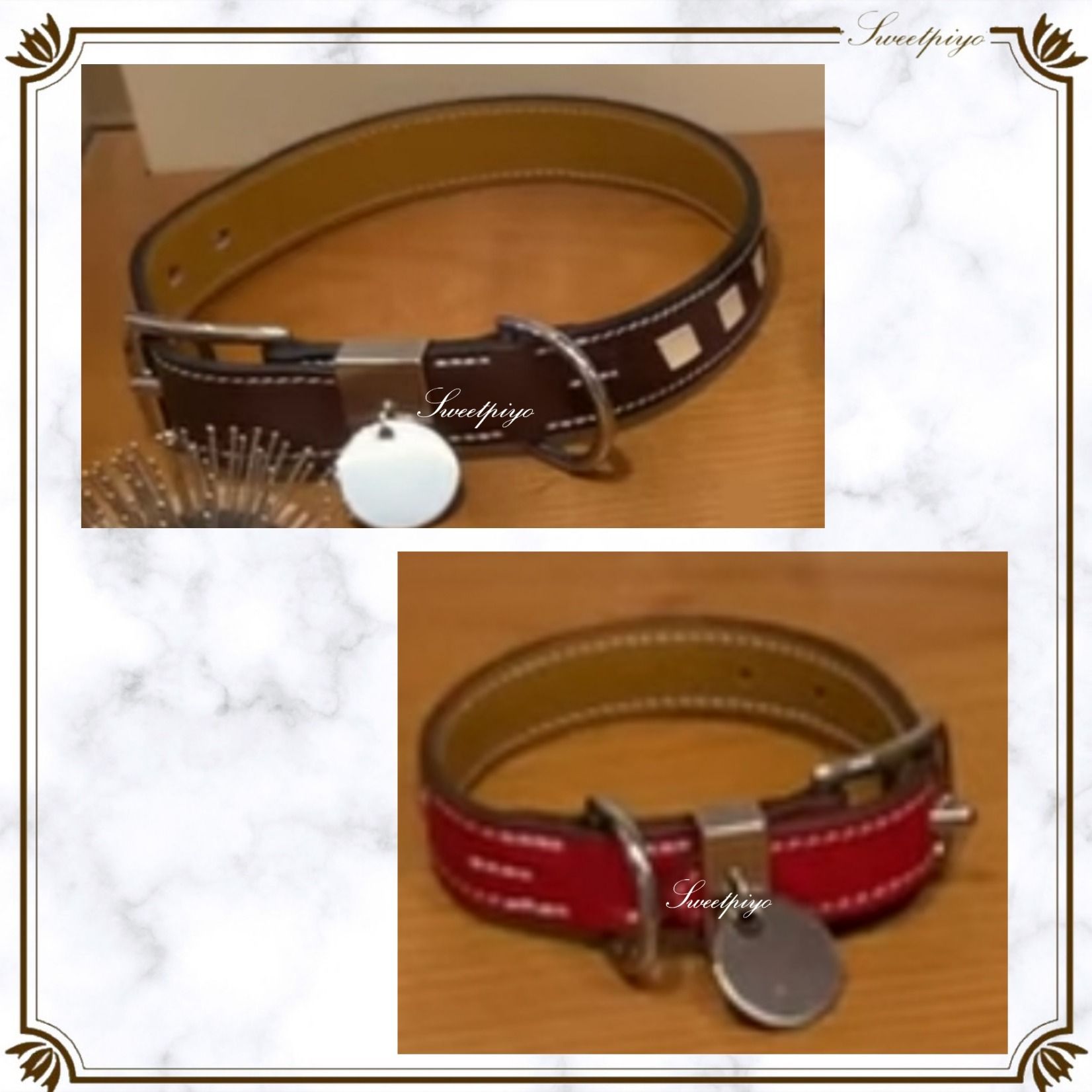 エルメス☆トレス 犬用首輪 ロゴ Dリング シンプル 愛犬グッズ (HERMES