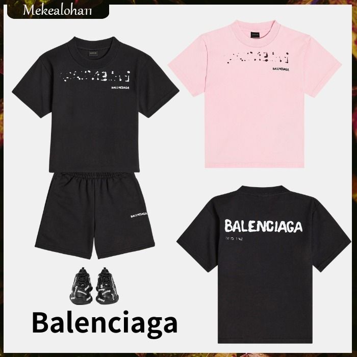 Balenciaga☆キッズ ロゴコットンTシャツ 2色【関税送料込