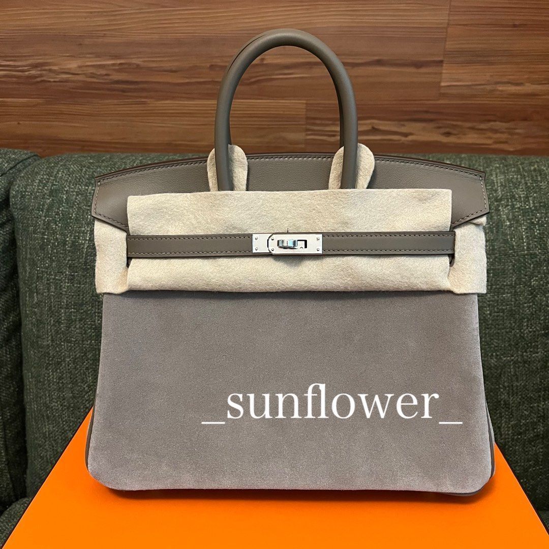 エルメス バーキン25cm スウェード グリスカイユ/S金具 (HERMES